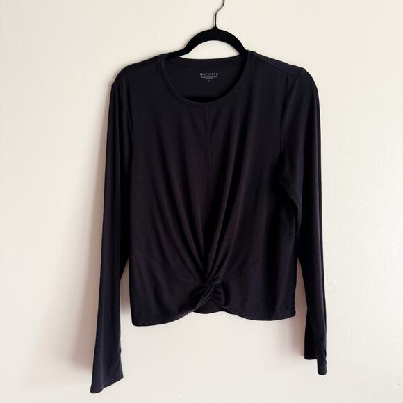 Athleta Black Essence Twist Long Sleeve Shirt - Large - Picture 1 of 6